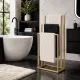 ModernHome Freestanding Towel Stand, 3 Tiers, Metal, Gold