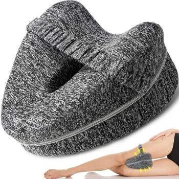 Orthopedic Knee Pillow for Side Sleepers, Leg Pillow for Back, Hip, and Joint Pain Relief, grey