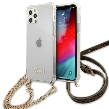 Guess 4G Gold Chain Case for iPhone 12 / 12 Pro Clear