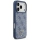 Guess Leather 4G Triangle Strass MagSafe Phone Case Cover iPhone 17 Pro - Blue