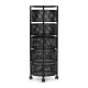 ModernHome Kitchen Rack with 5 Rotating Shelves, Black
