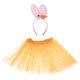 Girls Bunny Costume Set with Tulle Tutu Skirt, Ears Headband and Carrot