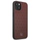 Mercedes iPhone 13 mini Case Leather Stars Pattern, Red