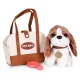 Plush Beagle Dog in a Handbag with Grooming Brush