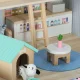 Wooden Dollhouse in a Suitcase - Pet Hotel with Furniture and Figures