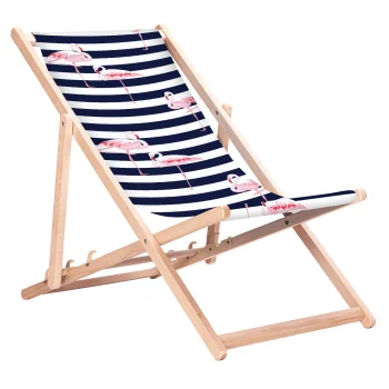 GreenBlue GB183 Classic Beech Wood Deck Chair, Flamingo