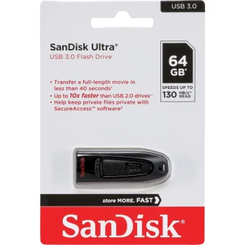 USB atmintinė SanDisk Ultra 64GB USB 3.0 SDCZ48-064G-U46, juoda