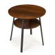 ModernHome Round Industrial Coffee Table with Storage Shelf