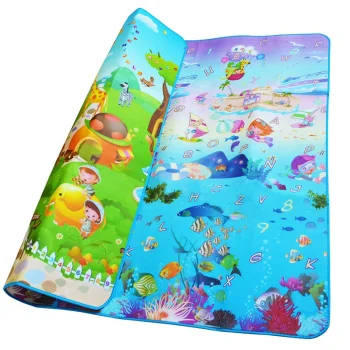 Ikonka Double-Sided Foam Play Mat for Kids, 190x170 cm