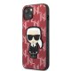 Apple iPhone 13 mini 5.4\" Karl Lagerfeld Monogram Ikonik Patch Case Cover (KLHCP13SPMNIKPI), Red