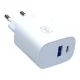 3Mk Protection FlowPower 25W Wall Charger, USB-C/USB-A, White