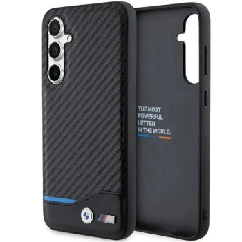 BMW Samsung Galaxy S23 FE Case Leather Carbon, Black