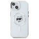 Karl Lagerfeld IML Metal Choupette Head MagSafe vāciņš iPhone 15, Balts