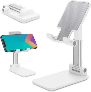 Foldable Phone and Tablet Stand up to 10" White
