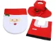 Christmas Bathroom Set Santa Claus, 3 Pieces, Red