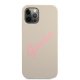 Guess iPhone 12 Pro Max Case Silicone Vintage Script, Gray Pink
