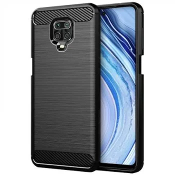 Xiaomi Redmi Note 9 Pro / 9s / Max Carbon Fiber TPU Protective Case Cover, Black