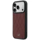Mercedes Leather Crossed Lines MagSafe Case for iPhone 17 / 18 Pro Max - Burgundy
