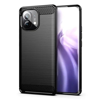 Xiaomi Mi 11i Carbon Flexible Cover TPU Case, Black