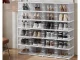 Folding Shoe Rack Organizer Cabinet 6 Tiers 105 x 35 x 26 cm, White