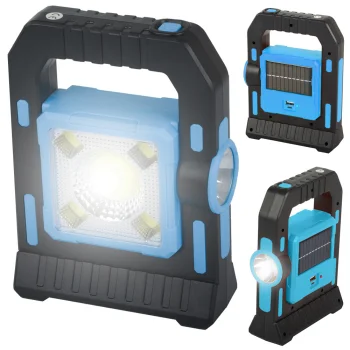 LED Solar Camping Lantern / Flashlight with Powerbank Function, Blue