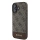 Guess 4G Bottom Stripe Case for iPhone 16 - Brown