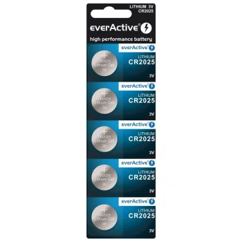 everActive CR2025 3V Lithium Coin Cell Battery, Blister (5 pcs.)