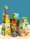Tower Puzzle Game Wooden Cubes \"Animals\" Jhtoy-649