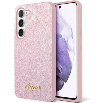Samsung Galaxy S23+ Plus (SM-S916) Guess Glitter Script Case Cover (GUHCS23MHGGSHP), Pink