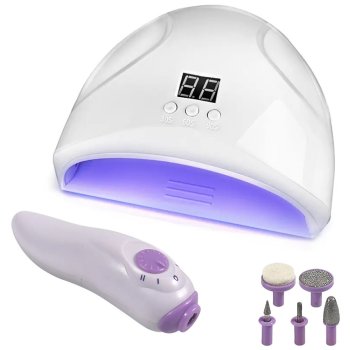 Manicure & Pedicure Nail Drill, With 12 W UV/LED Lamp & 5 Bits