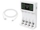 Maxday C704B3 AA/AAA Battery Charger, USB-C, LCD, White