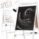 Children\'s Double-Sided Magnetic Drawing Board with Accessories (Crayons, Letters, Marker), White