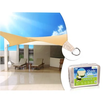 Greenblue GB503 Garden Shade Sail, 3.6x3.6m, Cream
