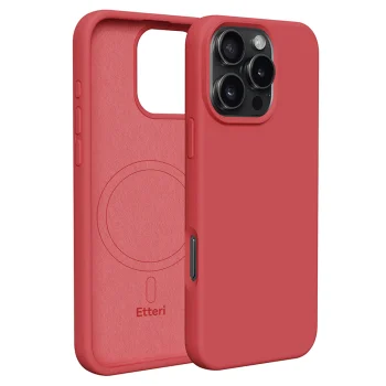 Etteri Silicone Mag Case for Apple iPhone 16 Pro Max, Raspberry