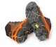 Anti-Slip Shoe Grips with 8 Spikes and Chains, Orange (Size 38-45)