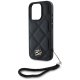 Karl Lagerfeld Quilted Initial Logo & Chain Strap iPhone 16 Pro Max Case - Black