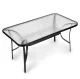 Multigarden SC-094 Glass Top Garden Table, 140x80 cm, Black