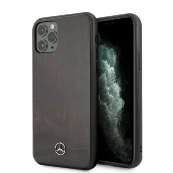 Mercedes iPhone 11 Pro Case Wood Line Rosewood, Brown