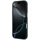 Mercedes Leather Semi Wrap Wood Effect MagSafe Case for iPhone 17 Pro, Navy Blue