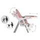 Nukido Belo Adjustable Baby High Chair with Removable Tray and Toy Bar, Pink