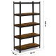 Humberg HR-852 metāla plaukts 180x90x40 cm, melns