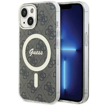 Dėklas Guess 4G MagSafe telefonui iPhone 15 Plus / 14 Plus, rudas