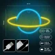 Forever Light SATURN LED Neon Sign, Yellow/Blue