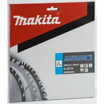 Makita MAKBLADE B-32770 Circular Saw Blade for Wood 260 x 30 mm, 40T