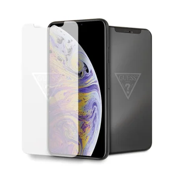 Guess Invisible Logo Tempered Glass Screen Protector for iPhone Xs Max, 0.33mm, 9H, Transparent