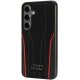 Audi Genuine Leather MagSafe vāciņš Samsung Galaxy S24, melns/sarkans