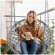 Sofotel BOHO Hanging Hammock Chair for Patio and Bedroom with Cushion, Gray