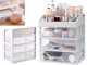 XXL cosmetics and jewelry organizer with 3 drawers, white