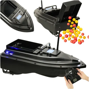 D16B GPS Remote Control Bait Boat, 2 kg, 12000 mAh, 500 m, Black