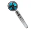 Shower Head with Turbine and Replaceable Filter, Silver/Blue